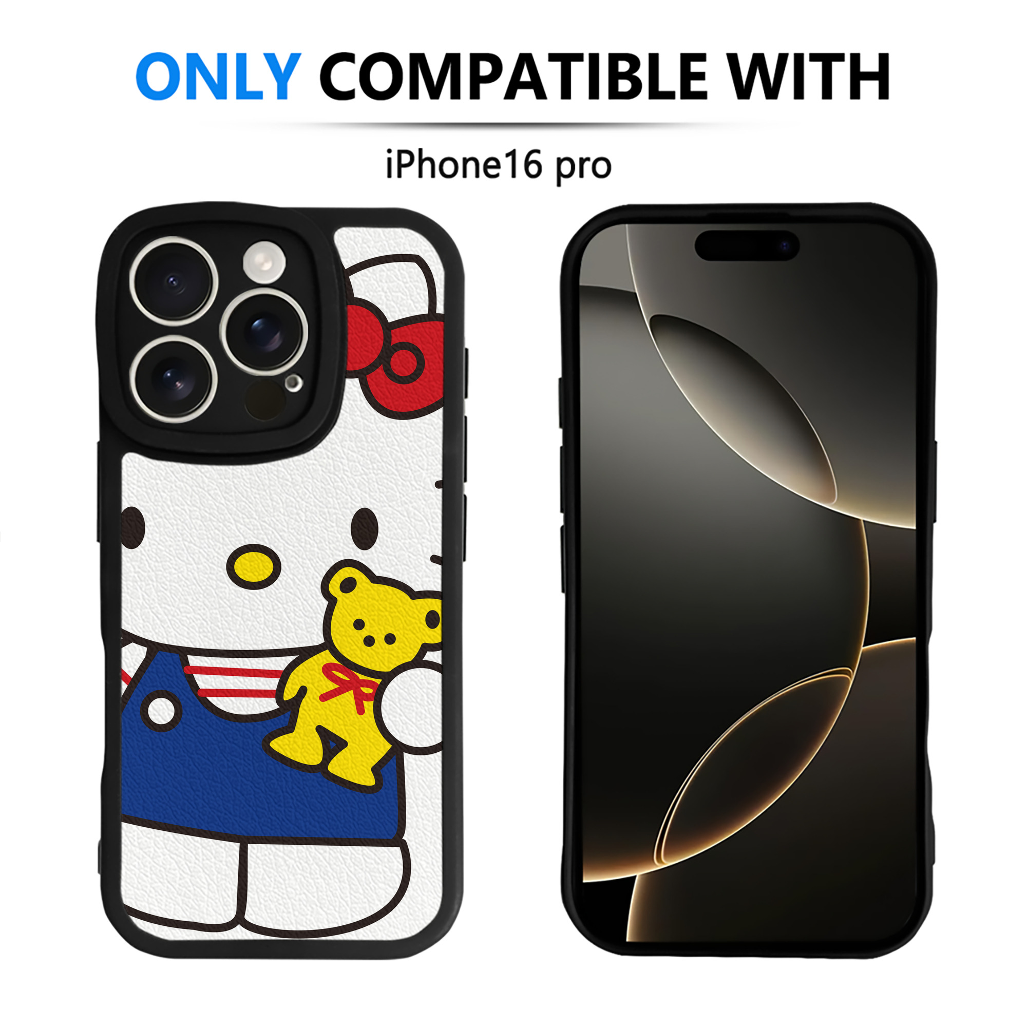 （画像用） Hello Kitty ハローキティ 【iPhone 16シリーズ対応】シリコンスマホケース（レザー調） 材質：シリコン